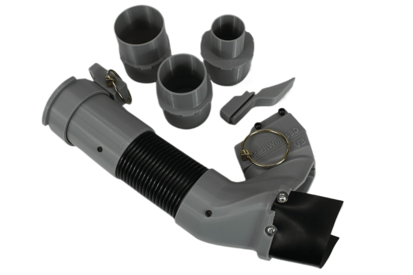 Bosch Miter GCM12SD Dust Chute, Heaviest on the market, Thick Walls, Simple Pin Pull Removal, 3 Main ADAPTERS Included MechWorks3D