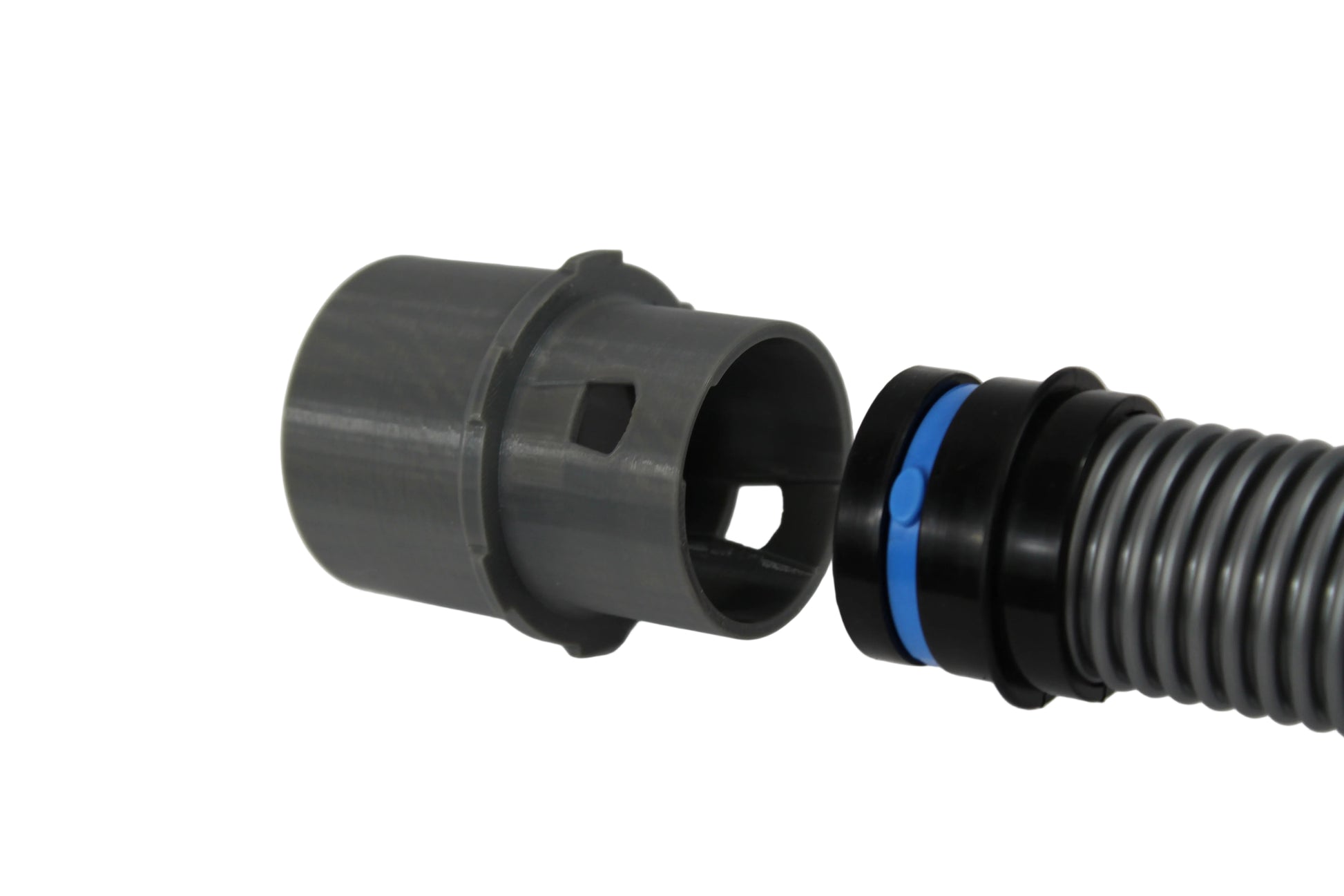 VX straight hose adapter close-up view