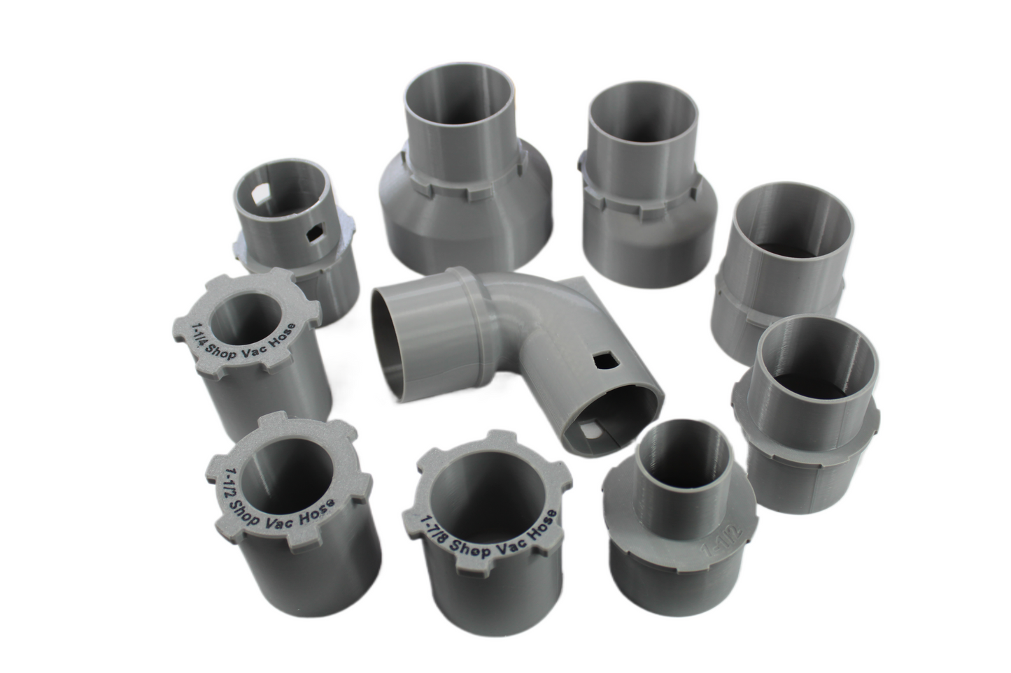 All of the adapter available,  it comes with straight nipple fittings 1-1/4, 1-1/2, 2" 