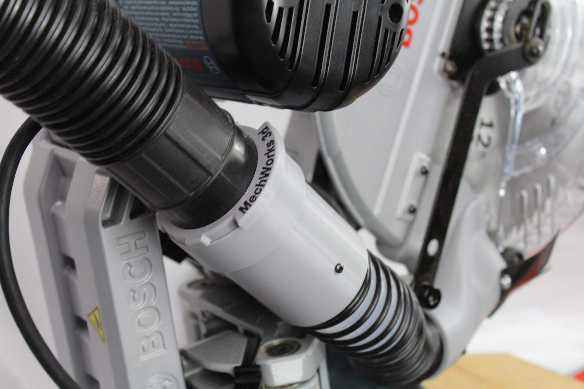 Bosch Miter GCM12SD Dust Chute, Heaviest on the market, Thick Walls, Simple Pin Pull Removal, 3 Main ADAPTERS Included MechWorks3D 