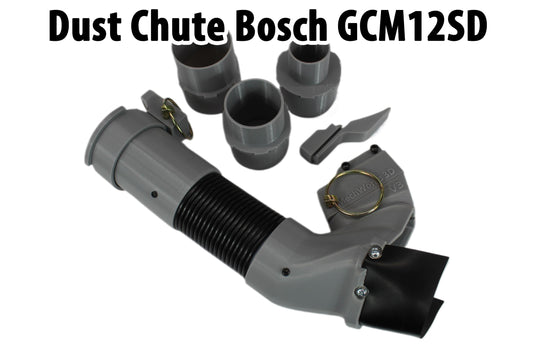 Bosch Miter GCM12SD Dust Chute,   Heaviest on the market,  Thick Walls,  Simple Pin Pull Removal, 3 Main ADAPTERS Included